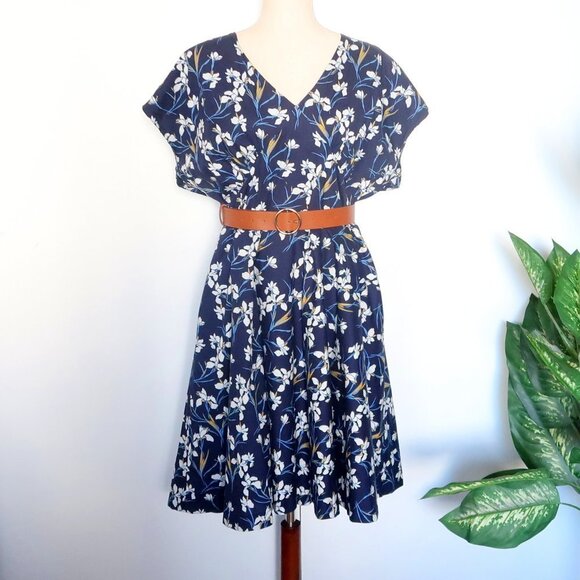 Floral Blue Midi Dress - Picture 4 of 16